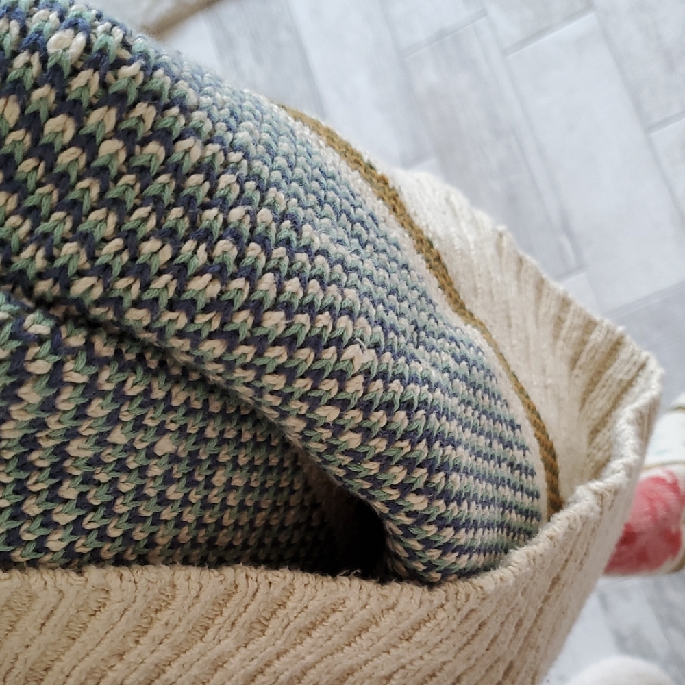 LLBean Women's Medium 100% Cotton Slub Fair Isle Multicolor Crew Neck Sweater - Picture 15 of 15